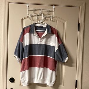 Vintage PURITAN Special Edition Men’s Polo Shirt Button Collar 1 Pocket  Striped